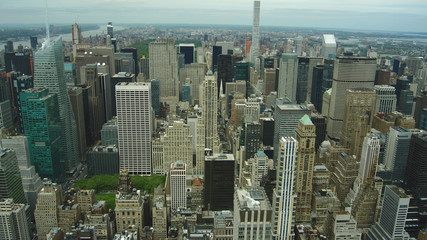 New York, Usa:Aerial view of Manhattan midtown and downtown skyscrapers  