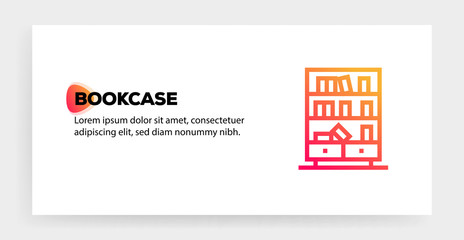 Fototapeta premium BOOKCASE ICON CONCEPT