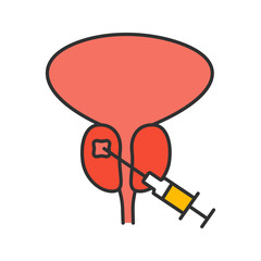 Prostate biopsy color icon