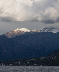 Fototapeta na wymiar storm clouds over the Como lake, Italy