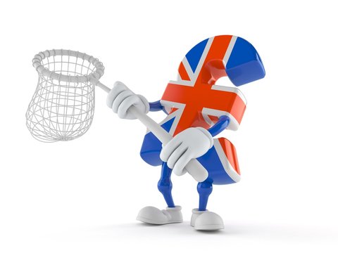 Pound currency character holding net