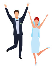 Fototapeta premium groom and bride