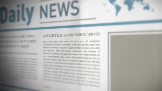 Scrolling 3d Newspaper Background/ 4k animation of an offset scrolling newspaper background with titles and fake texts and headings