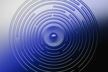 Futuristic black circles with black sphere