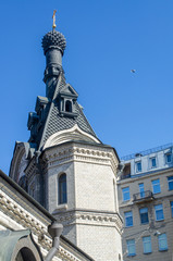 Fototapeta premium Belfry of the Church Of our lady of Kazan. Saint-Petersburg