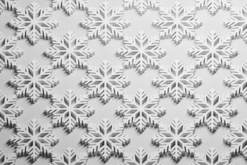 Foto op Canvas Black and white pattern with snowflakes © dariaren