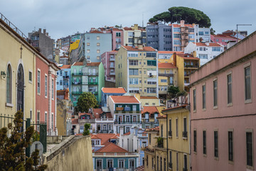 Residential buildings in Arroios district Lisbon, capital city of Portugal