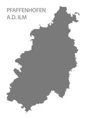 Obraz premium Pfaffenhofen an der Ilm grey county map of Bavaria Germany