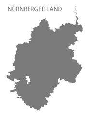 Nuernberger Land grey county map of Bavaria Germany