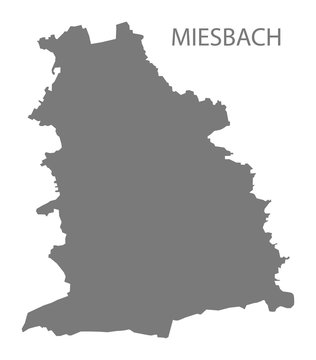 Miesbach grey county map of Bavaria Germany