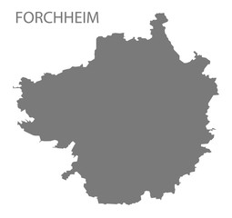 Obraz premium Forchheim grey county map of Bavaria Germany