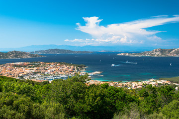 Fototapeta na wymiar panorama of the Maddalena archipelago