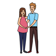 young pregnancy woman and man