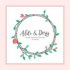Wedding Invitation Floral Frame Decoration Background