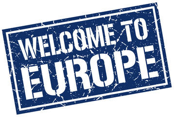 welcome to europe stamp