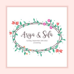 Wedding Invitation Floral Frame Decoration Background