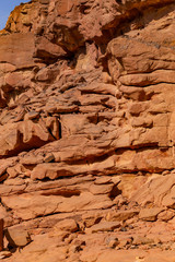 Coloured Canyon is a rock formation on Sinai peninsula. Sights of Nuweiba, Egypt.