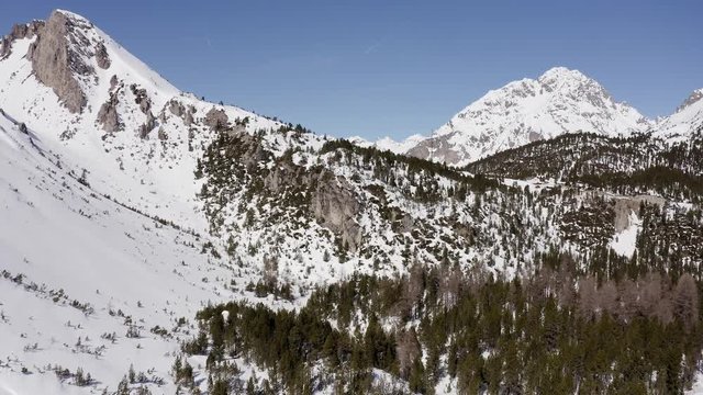 Aerial shot of Fuorn Pass or Ofen Pass in Switzerland