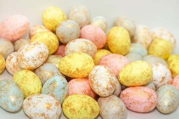 Easter eggs many holiday background