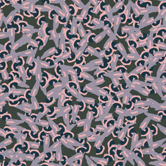Urban UFO camouflage of various shades of green, blue, pink and violet colors