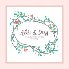 Wedding Invitation Floral Frame Decoration Background