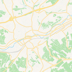 Fototapeta na wymiar Wuppertal, Germany printable map