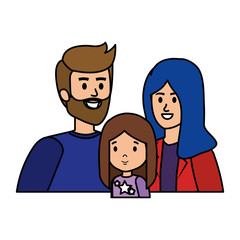 parents couple with daughter characters