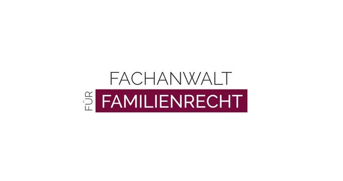 Anwalt f&uuml;r Familienrecht. Moderne Animation, die die Leistungen einer Kanzlei zeigt. Farben: Wei&szlig;/Lila