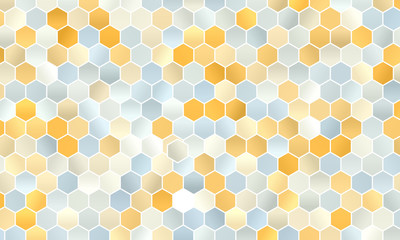 Light yellow and white abstract octagon background with blurred gradient, vector illustration