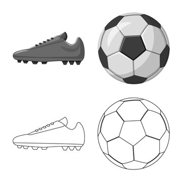 Vector illustration of soccer and gear sign. Set of soccer and tournament vector icon for stock.