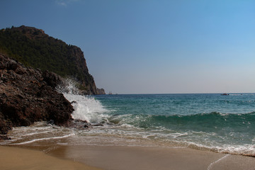 Beautiful Cleopatras Beach in Alanya in Turkey