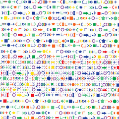 Background of geometric shapes and arithmetic signs