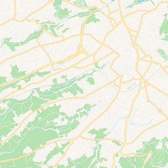Fototapeta na wymiar Solingen, Germany printable map