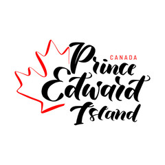 Hand drawn lettering of Prince Edward Island