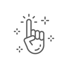 Vector clean hand, cursor, click line icon.