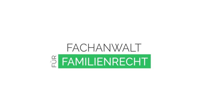 Anwalt f&uuml;r Familienrecht. Moderne Animation, die die Leistungen einer Kanzlei zeigt. Farben: Wei&szlig;/T&uuml;rkis/Gr&uuml;n