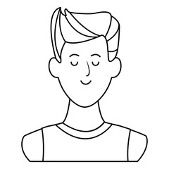man portrait avatar cartoon character black and white