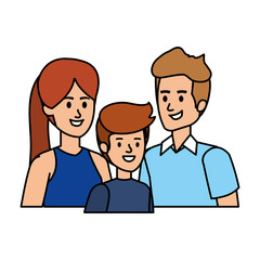 parents couple with son characters