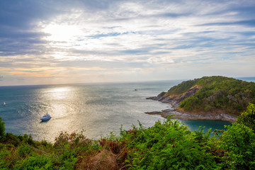 Promthep Cape on Phuket island in Thailand. Top view