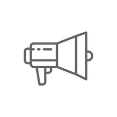 Megaphone, loudspeaker line icon. Isolated on white background