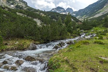 Fototapeta na wymiar Landscape with Malyovitsa peak and Malyoviska river, Rila Mountain, Bulgaria