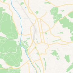 Gera, Germany printable map