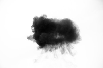 black smoke or cloud isolated on white background