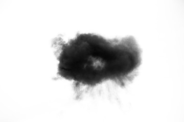 black smoke or cloud isolated on white background
