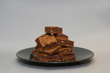 Chocolate brownie, homemade pastry