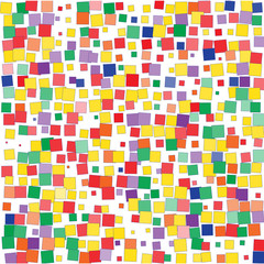 Multicolored squares on a white background. 