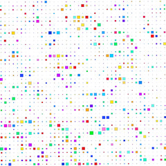 Multicolored squares on a white background. 