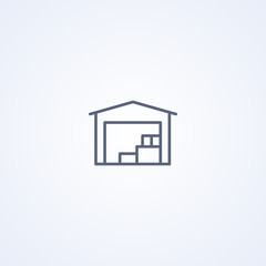 Warehouse, vector best gray line icon