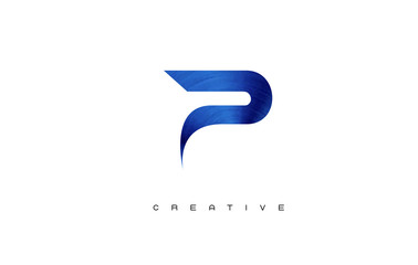 Blue Letter P Logo. P Letter Design Vector