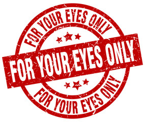 for your eyes only round red grunge stamp